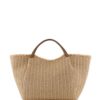 Emporio Armani logo-charm straw tote bag