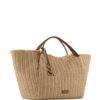 Emporio Armani logo-charm straw tote bag