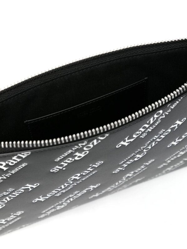 Kenzo Kenzogram-print leather clutch bag