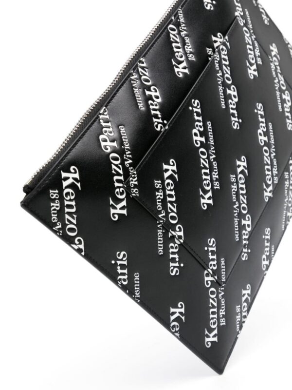 Kenzo Kenzogram-print leather clutch bag