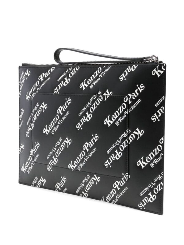 Kenzo Kenzogram-print leather clutch bag