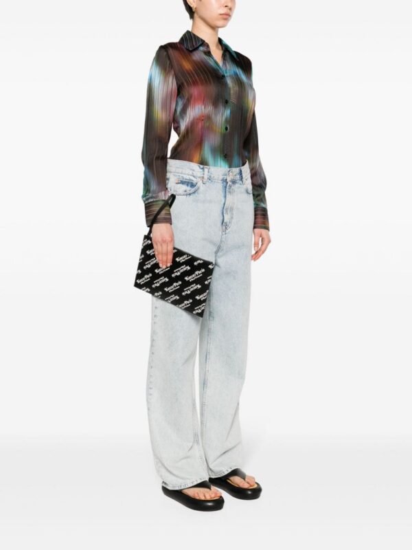 Kenzo Kenzogram-print leather clutch bag
