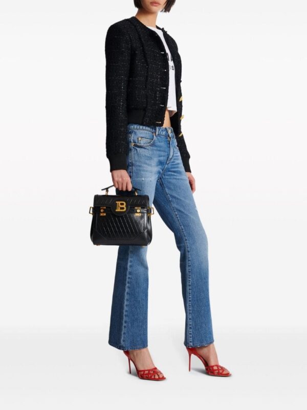 22756210_52765278_1000.jpg Balmain B-Buzz 23 grid-debossed leather tote bag