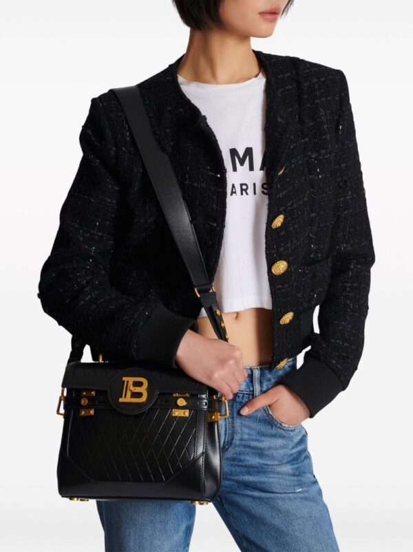 22756210_52765288_1000.jpg Balmain B-Buzz 23 grid-debossed leather tote bag