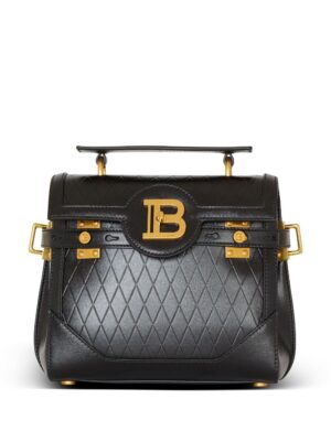 22756210_52765298_1000.jpg Balmain B-Buzz 23 grid-debossed leather tote bag