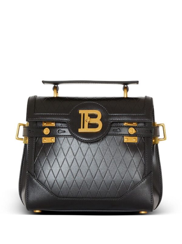 22756210_52765298_1000.jpg Balmain B-Buzz 23 grid-debossed leather tote bag