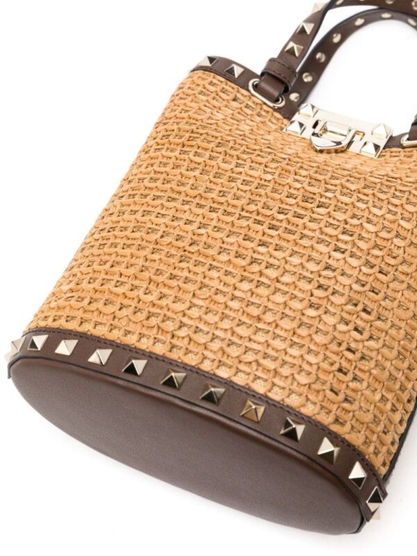 Valentino Garavani mini Rockstud raffia shoulder bag