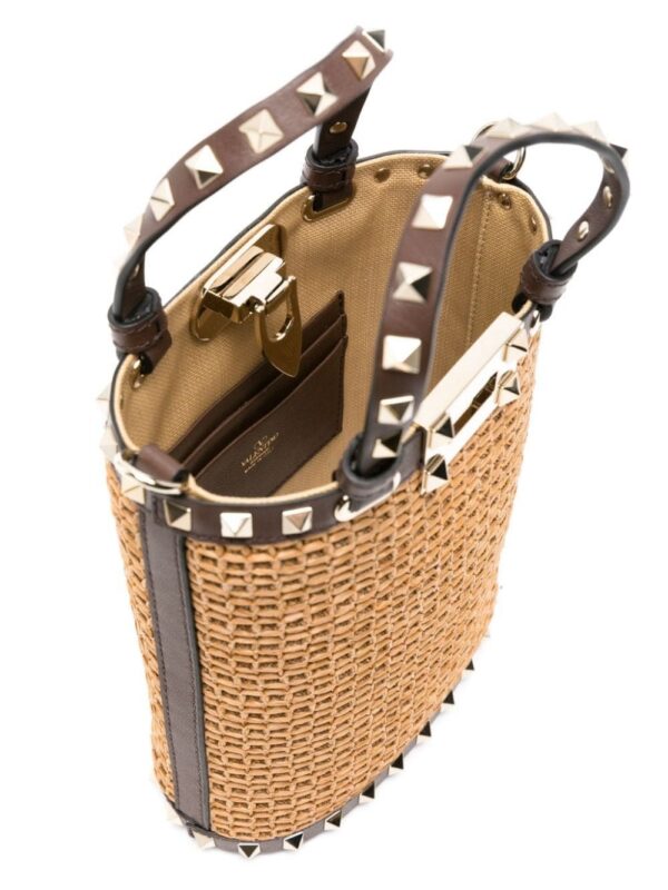 Valentino Garavani mini Rockstud raffia shoulder bag