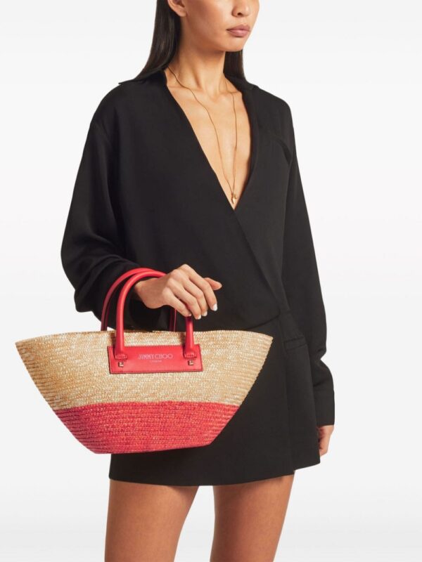 22851461_53060931_1000.jpg Jimmy Choo small logo-print raffia tote bag