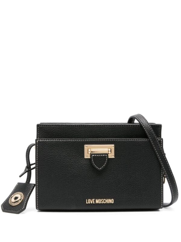22869698_52978470_1000.jpg Love Moschino logo-lettering pebbled shoulder bag