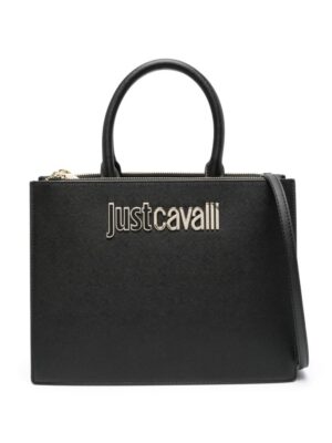 22889048_53004863_1000.jpg Just Cavalli logo-lettering faux-leather tote bag