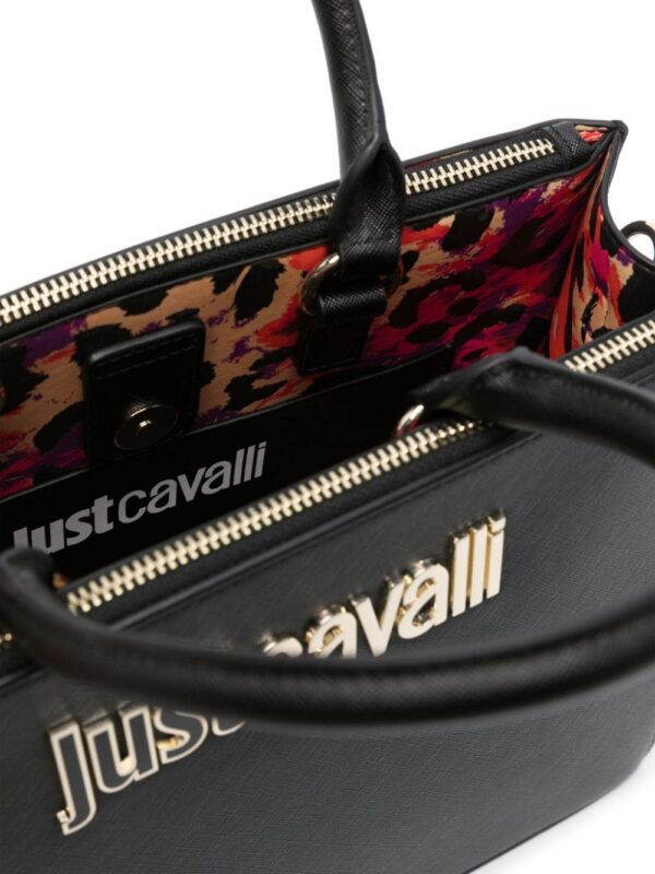 22889048_53004872_1000.jpg Just Cavalli logo-lettering faux-leather tote bag