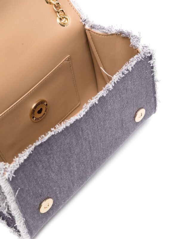 Love Moschino logo-lettering denim shoulder bag