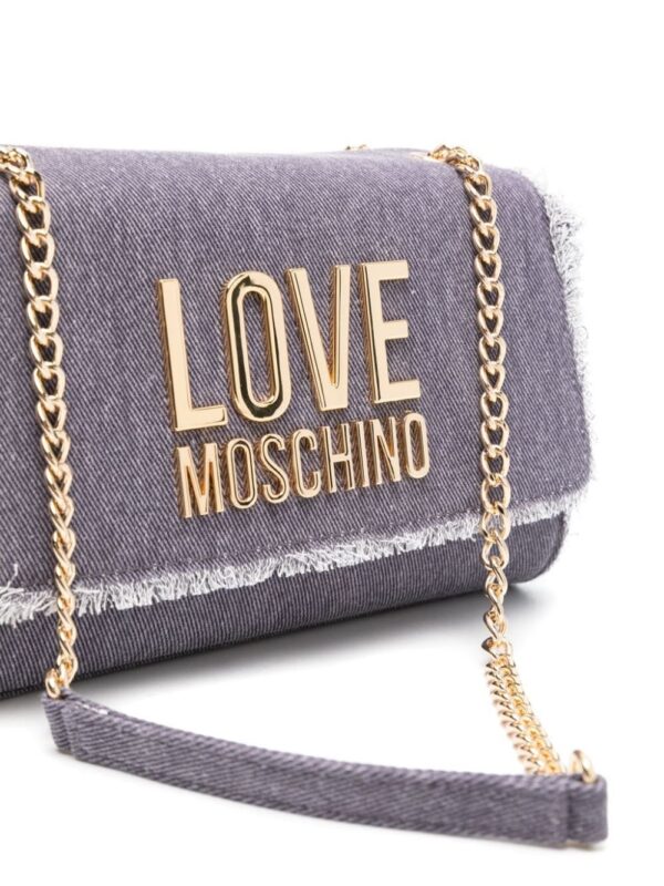 Love Moschino logo-lettering denim shoulder bag