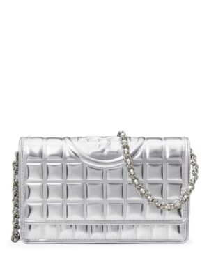 Tory Burch Fleming metallic quilted crossbody bag