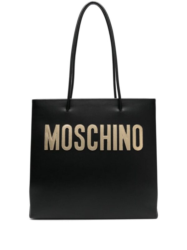 22947713_53193531_1000.jpg Moschino logo-patch leather shoulder bag
