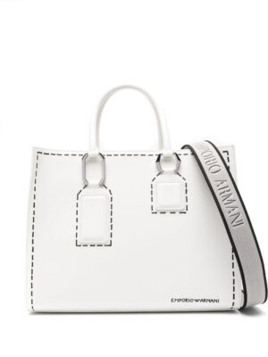 22992232_53172153_1000.jpg Emporio Armani trompe l'oeil stitching-print tote bag