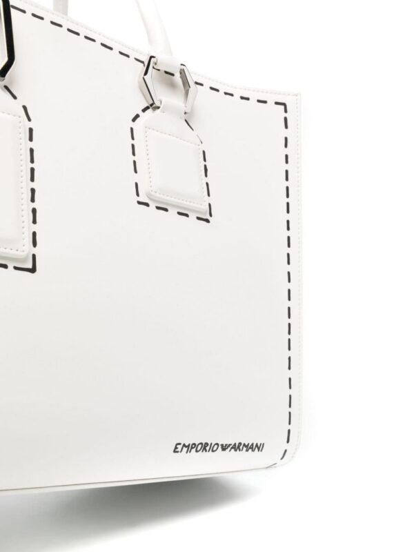 22992232_53172165_1000.jpg Emporio Armani trompe l'oeil stitching-print tote bag