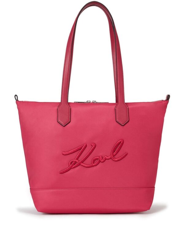 22999643_53447928_1000.jpg Karl Lagerfeld Signature logo-embroidered tote bag