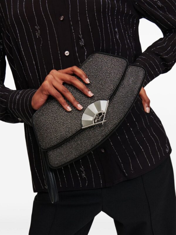 22999647_53448154_1000.jpg Karl Lagerfeld Archive Fan rhinestone-embellished clutch bag