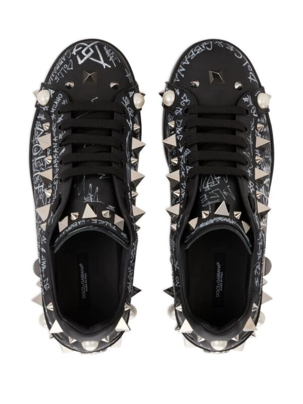 Dolce & gabbana  Portofino stud-embellished sneakers