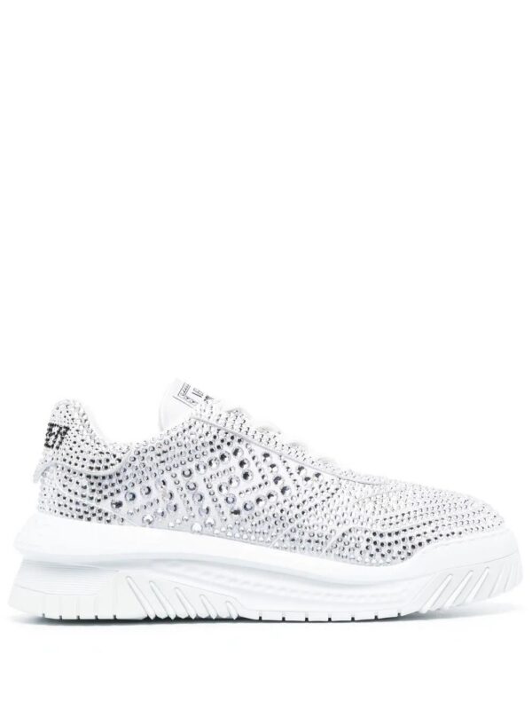 18836405_43247963_1000.jpg Versace crystal-embellished lace-up sneakers
