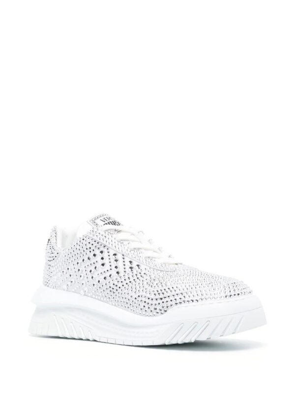 18836405_43248095_1000.jpg Versace crystal-embellished lace-up sneakers