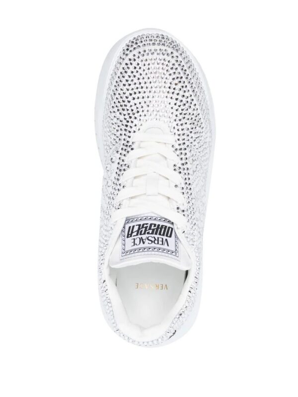 18836405_43248097_1000.jpg Versace crystal-embellished lace-up sneakers