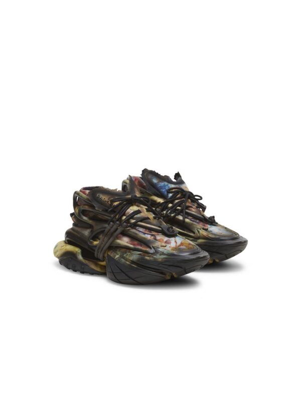 Balmain Unicorn trainers in printed neoprene and leather