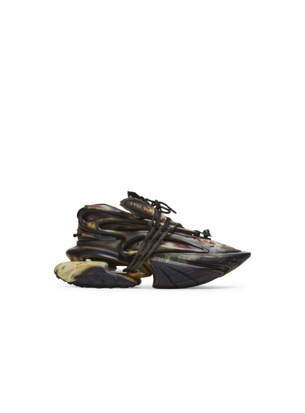Balmain Unicorn trainers in printed neoprene and leather