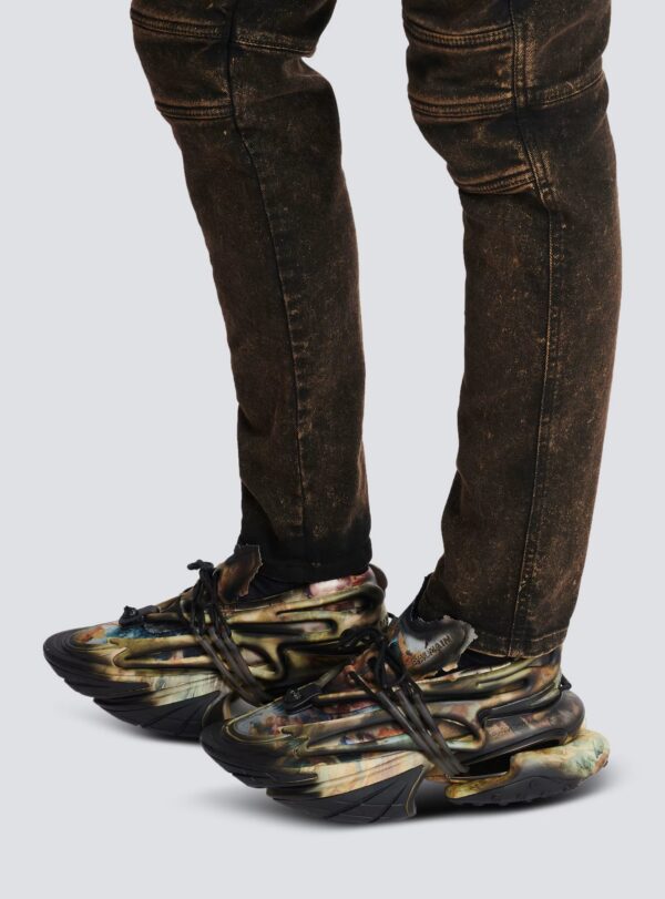 Balmain Unicorn trainers in printed neoprene and leather