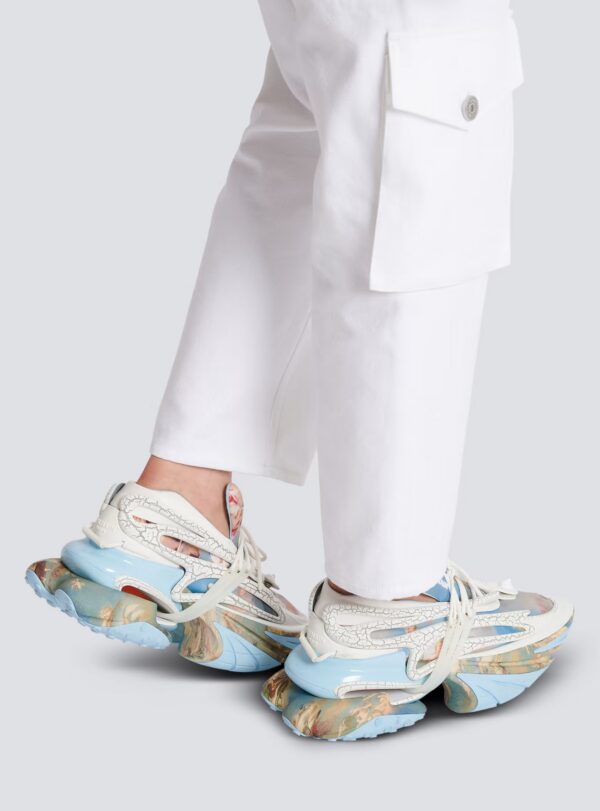 AM0VJ309KRAKSHII-1.jpg Balmain Unicorn trainers in Sky print neoprene and leather