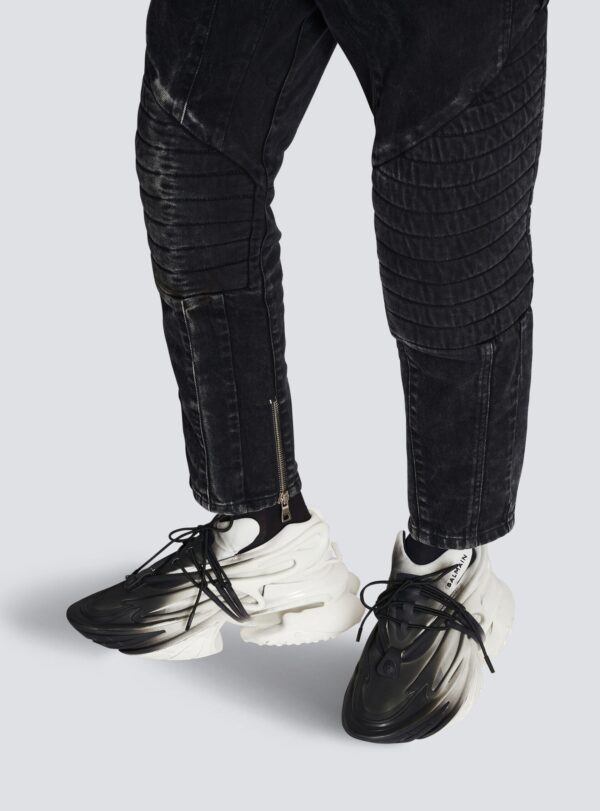 YM0VJ309KNEDGABB-1.jpg Balmain Unicorn low-top trainers in neoprene and leather