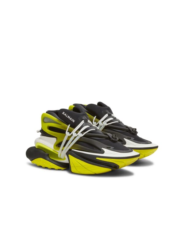 YM0VJ309KNETEFFA.jpg Balmain Unicorn low-top trainers in neoprene and leather