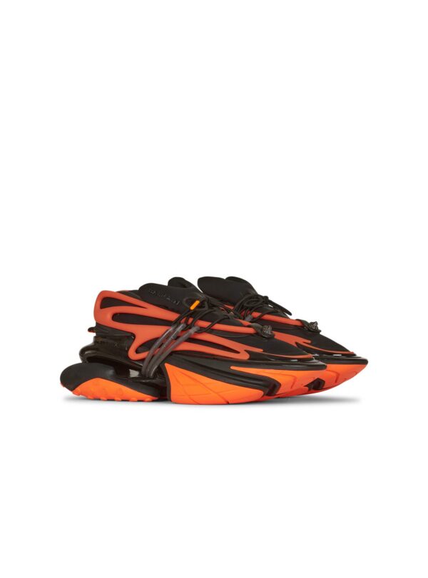 YM1VJ309KNCAEBAB-1.jpg Balmain Neoprene and leather Unicorn low-top sneakers