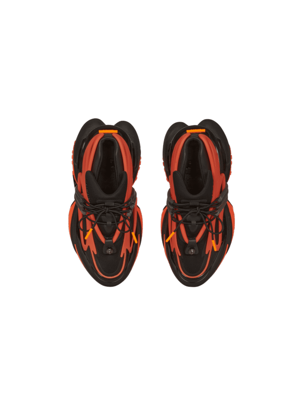 YM1VJ309KNCAEBAC.png Balmain Neoprene and leather Unicorn low-top sneakers