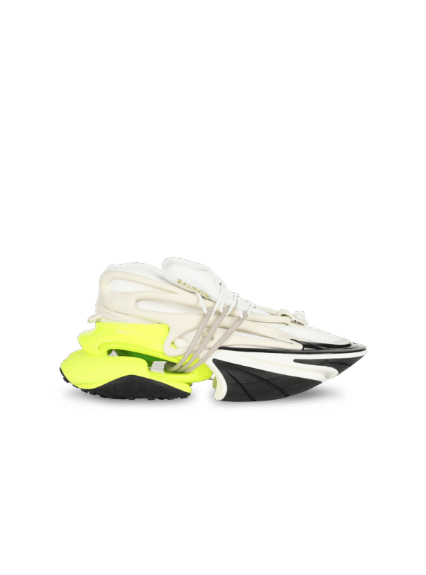 YM1VJ309KNESAAAF-1.png Balmain Neoprene and leather Unicorn low-top sneakers