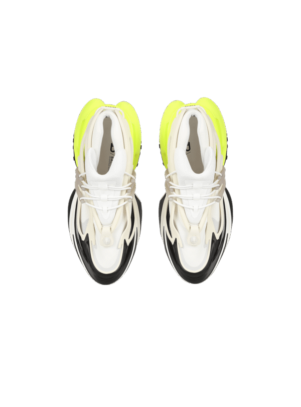 YM1VJ309KNESAAAH-1.png Balmain Neoprene and leather Unicorn low-top sneakers