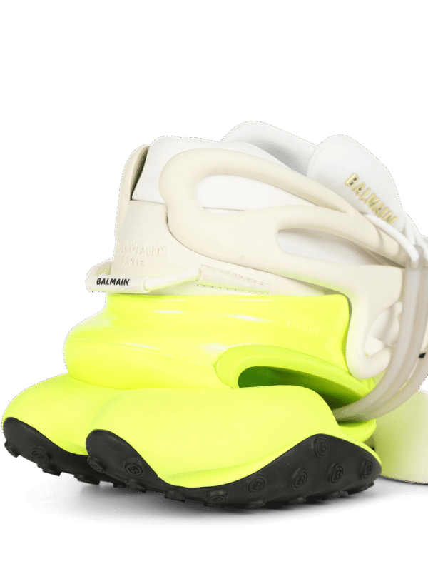 YM1VJ309KNESAAAI-1.png Balmain Neoprene and leather Unicorn low-top sneakers