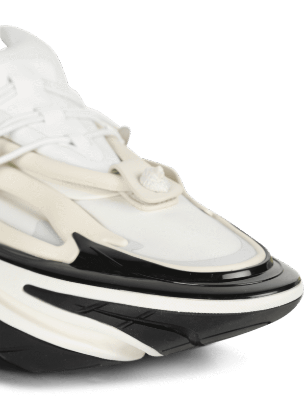YM1VJ309KNESAAAJ-1.png Balmain Neoprene and leather Unicorn low-top sneakers
