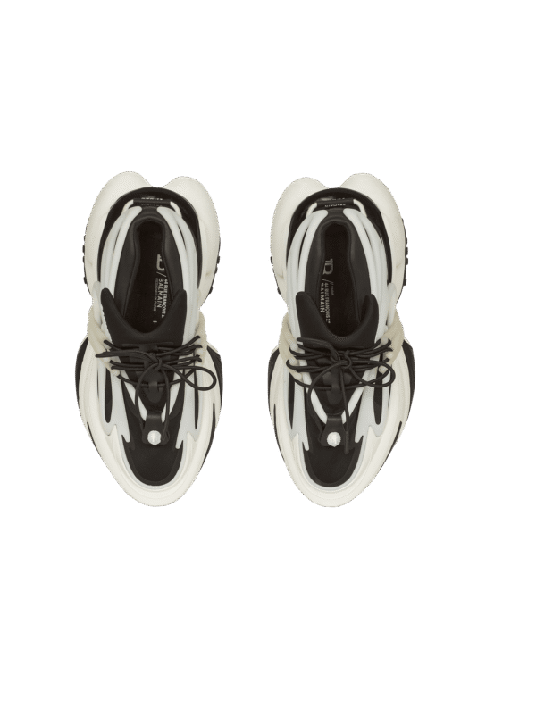 YM1VJ309KNOCEABC-1.png Balmain Unicorn low-top trainers in neoprene and leather