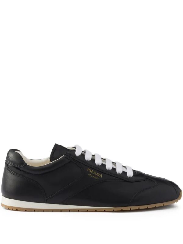 Prada  leather lace-up sneakers