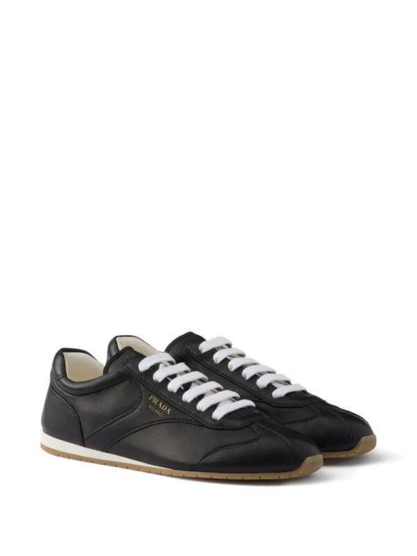 Prada  leather lace-up sneakers