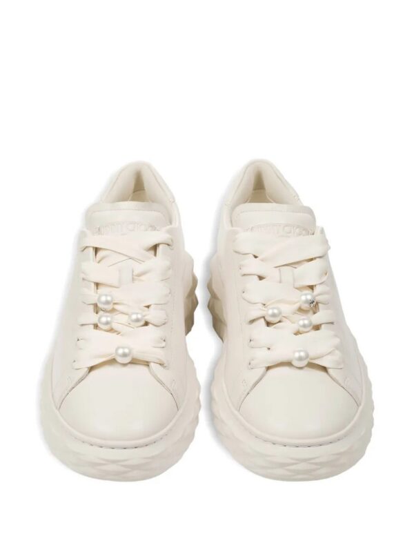 Jimmy Choo  Diamond Light Maxi F pearl ribbon sneakers