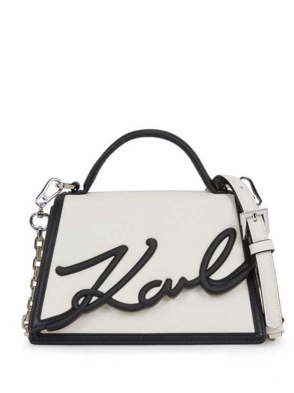Karl Lagerfeld Signature leather top-handle bag