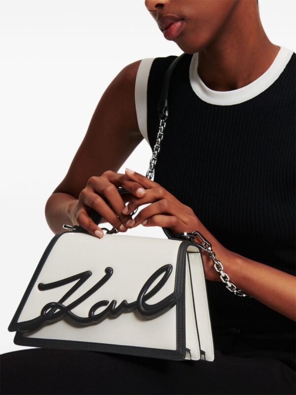 Karl Lagerfeld Signature leather top-handle bag