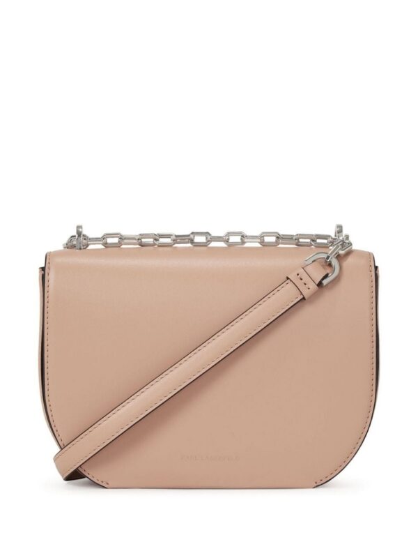 23000352_54063386_1000.jpg Karl Lagerfeld logo-engraved-buckle leather shoulder bag