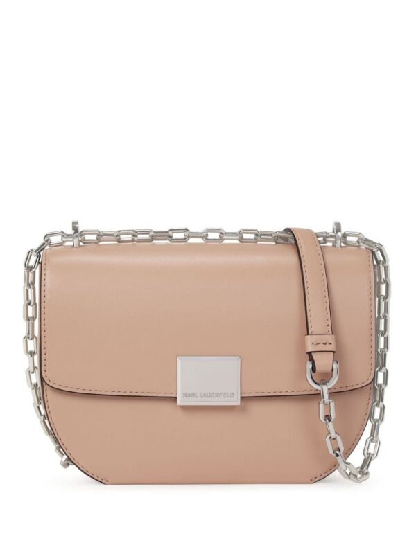 23000352_54063440_1000.jpg Karl Lagerfeld logo-engraved-buckle leather shoulder bag