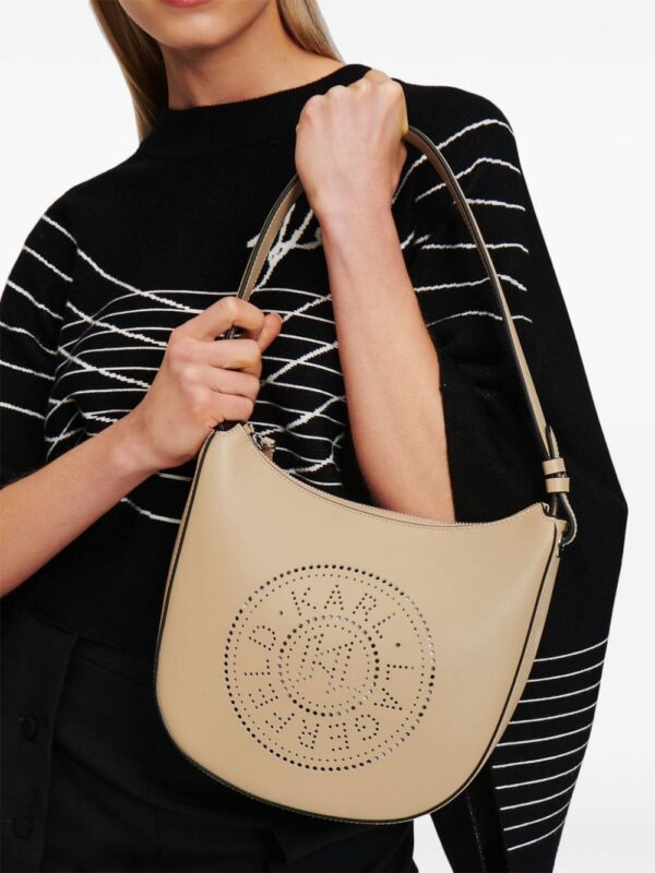 Karl Lagerfeld K/Circle Moon perforated-logo shoulder bag