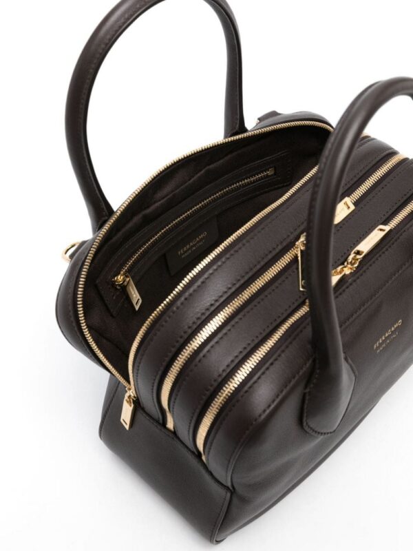 23142923_53408667_1000.jpg Ferragamo logo-debossed leather tote bag